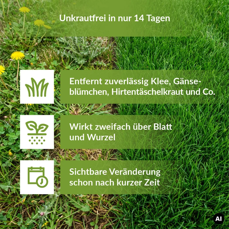TerraDomi 2 in 1 Rasendünger mit Unkrautvernichter 10kg