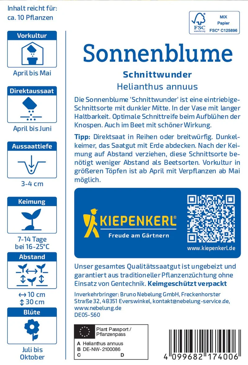 Sonnenblumensamen Schnittwunder
