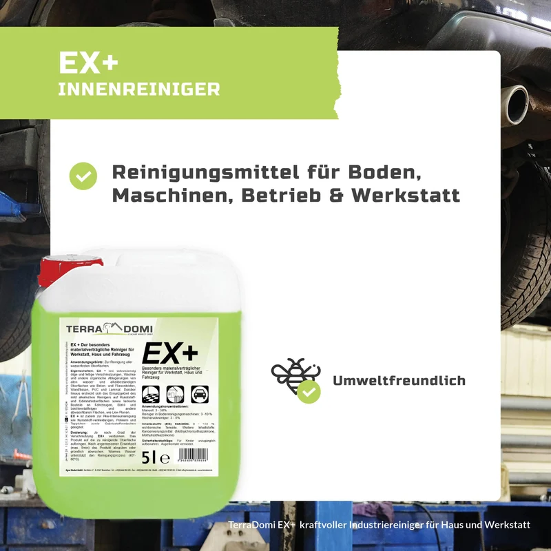 EX+ Reiniger - 5 Liter- Reinigungsmittel für Boden, Maschinen, Betrieb & Werkstatt