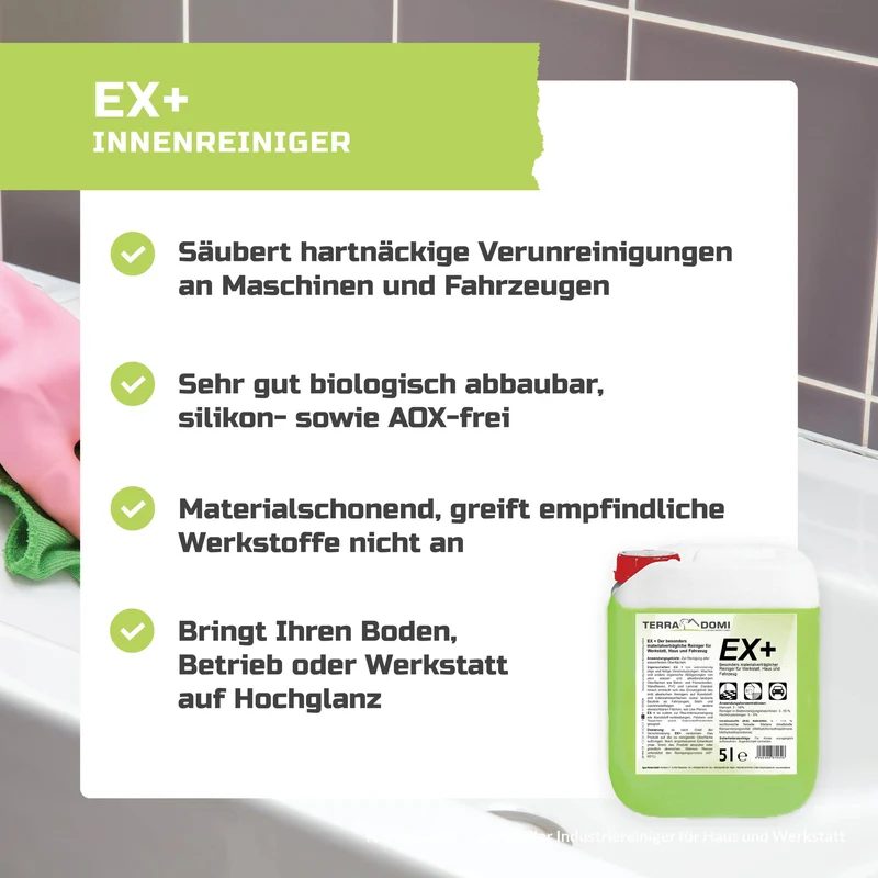 EX+ Reiniger - 5 Liter- Reinigungsmittel für Boden, Maschinen, Betrieb & Werkstatt