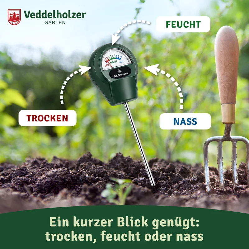 Bodenfeuchtigkeitsmesser für Pflanzen – ohne Batterie, Edelstahl