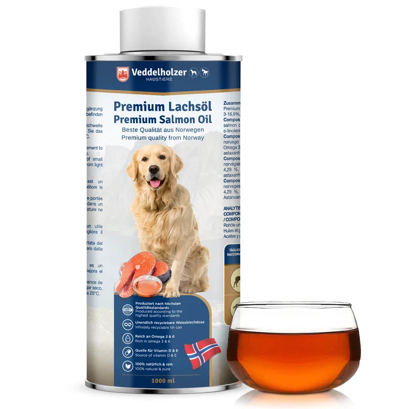 Lachsöl für Hunde & Pferde 1L – Omega-3 & 6 aus Norwegen