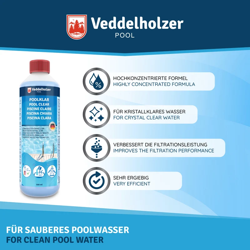 Poolklar Doppelpack 2x 500ml – Trübungsentferner für Pools