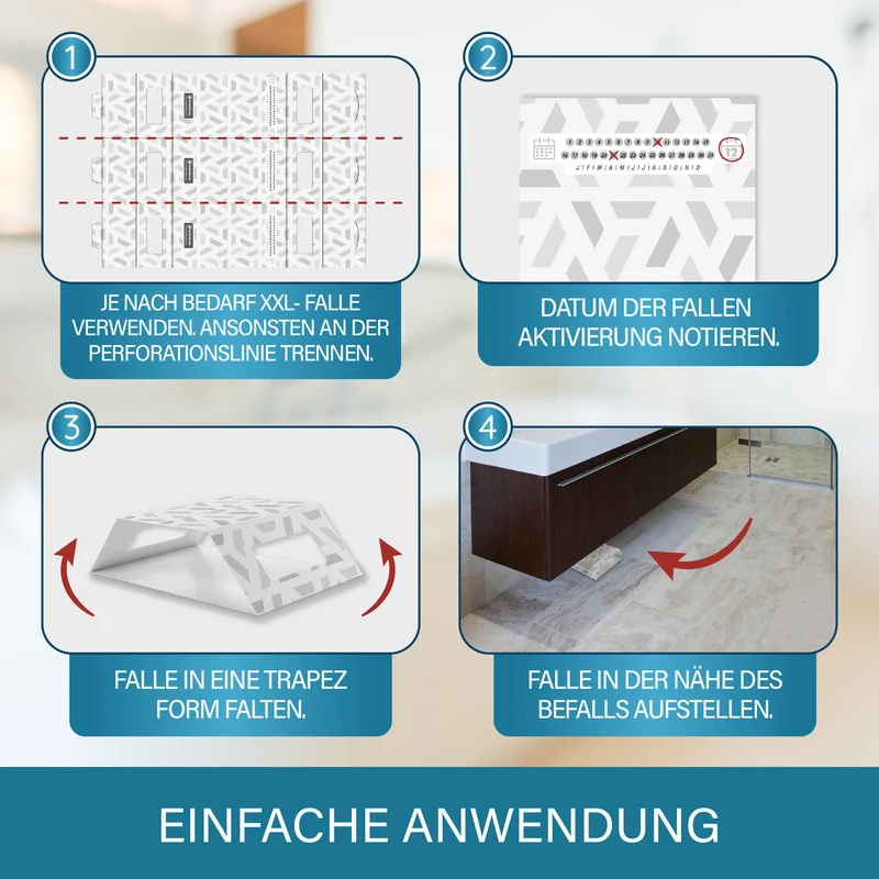 Schabenfalle XXL 30 Stück – teilbar, mit Köder-Lockstoff