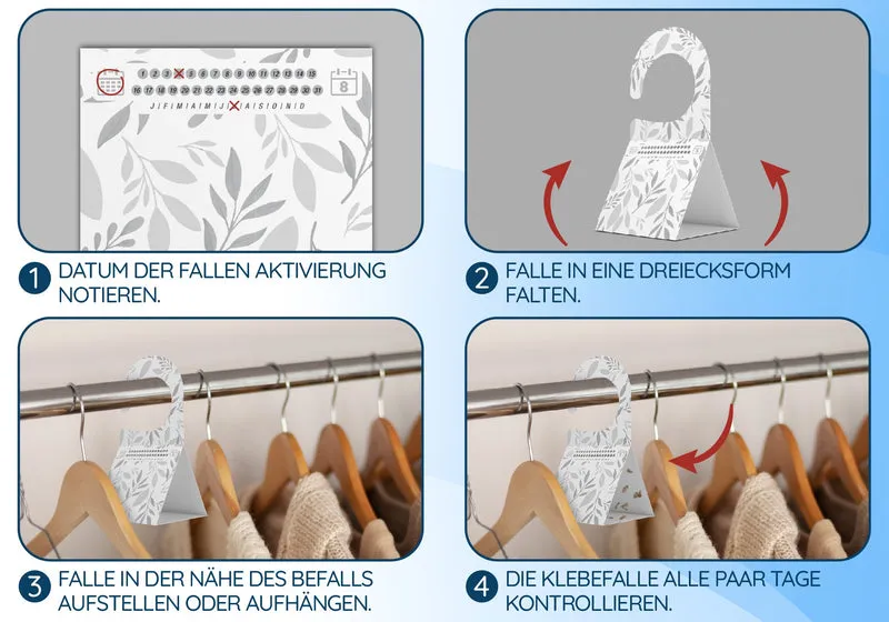 Kleidermottenfalle 8er Set – giftfrei & geruchlos