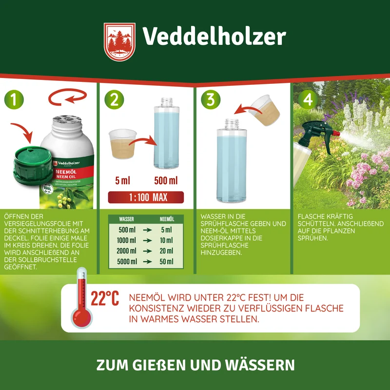Neemöl 750ml kaltgepresst – 100% naturrein für Pflanzen