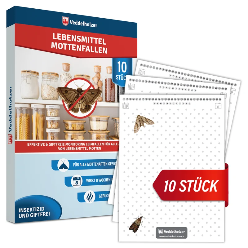 Lebensmittelmottenfalle 10 Stück – mit Pheromon-Lockstoff