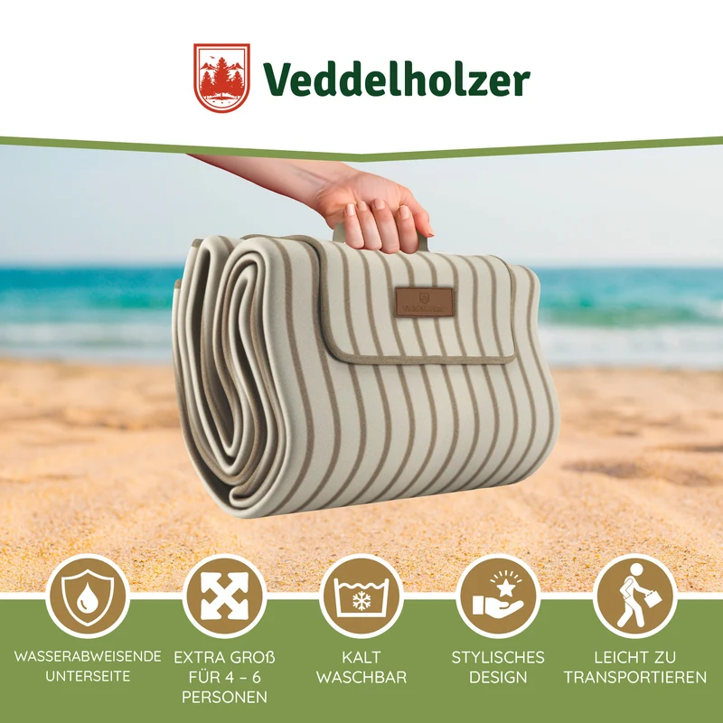 Picknickdecke Beach 200x200 cm – wasserdicht & faltbar