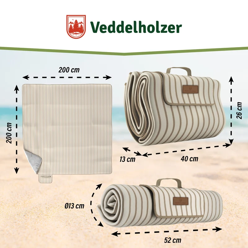 Picknickdecke Beach 200x200 cm – wasserdicht & faltbar