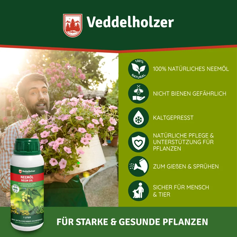 Neemöl 1L mit Emulgator – kaltgepresst, inkl. Sprühflasche