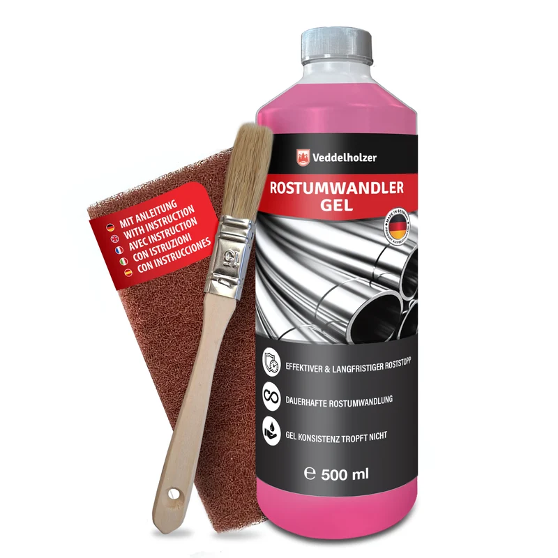 Rostumwandler Gel 500ml Set – inkl. Pinsel & Schleifvlies