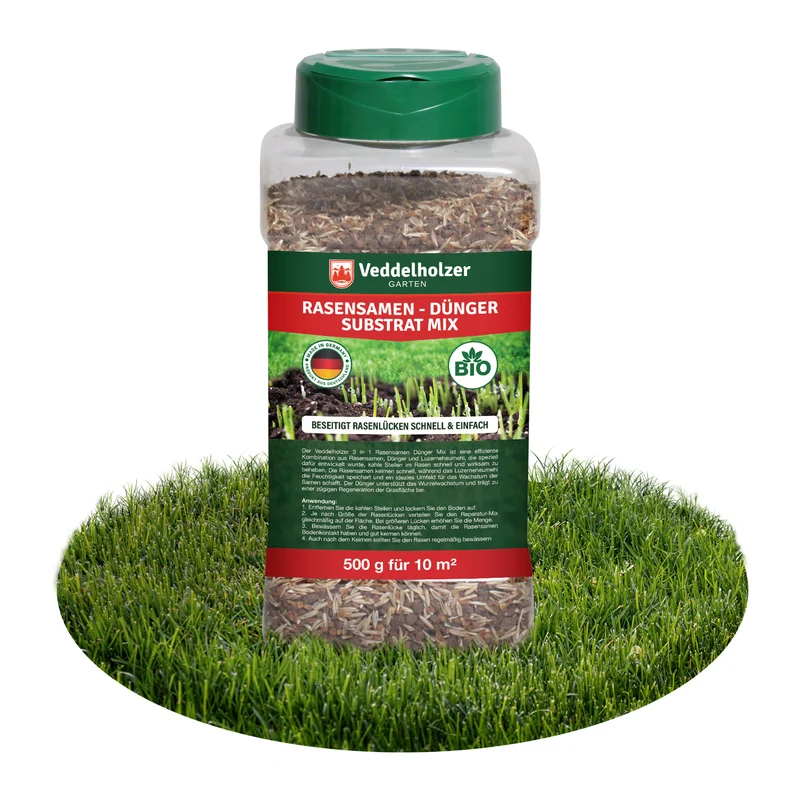 Rasen Reparatur Mix 500g – Rasensamen mit Dünger & Substrat