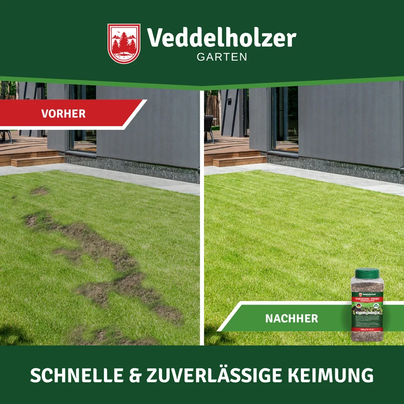 Rasen Reparatur Mix 500g – Rasensamen mit Dünger & Substrat