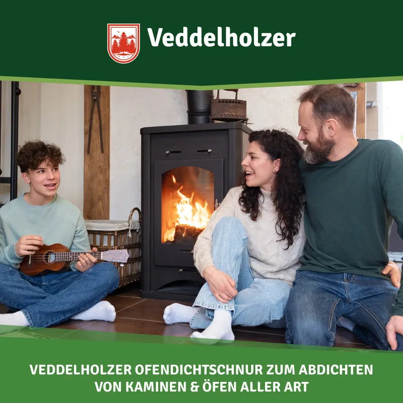 Ofendichtschnur hitzebeständig – Set mit Kleber, Ø 6–14 mm