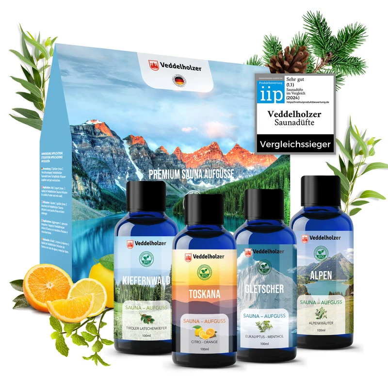 Saunaaufguss Set – 4 x 100ml Bio Duftkonzentrate