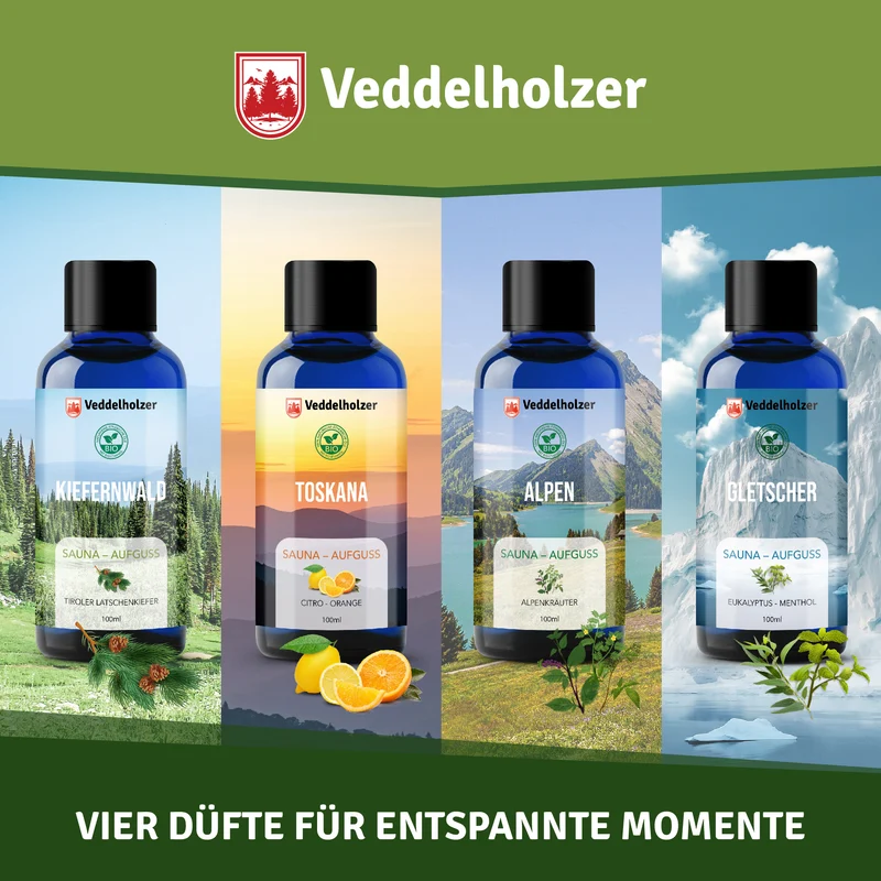 Saunaaufguss Set – 4 x 100ml Bio Duftkonzentrate