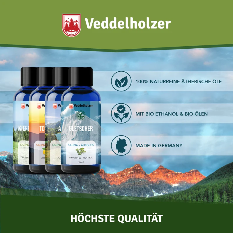 Saunaaufguss Set – 4 x 100ml Bio Duftkonzentrate