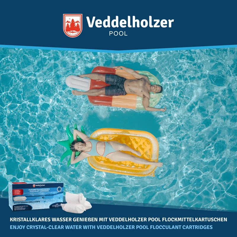 Flockmittel Pool Kartuschen – 8 x 125g gegen trübes Wasser