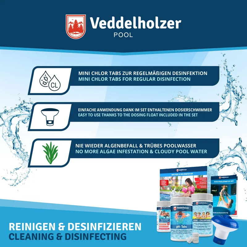 Pool Reinigungsset Mini 4in1 – für kleine Pools & Whirlpools