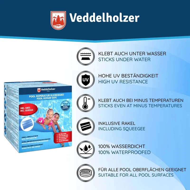 Pool Reparaturset – Klebeband hält auch unter Wasser