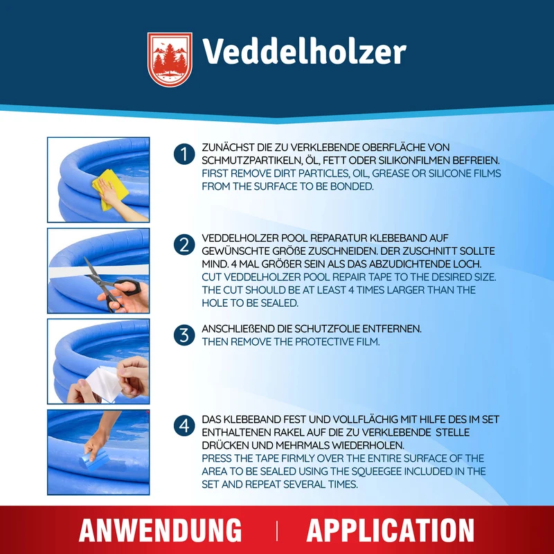 Pool Reparaturset – Klebeband hält auch unter Wasser