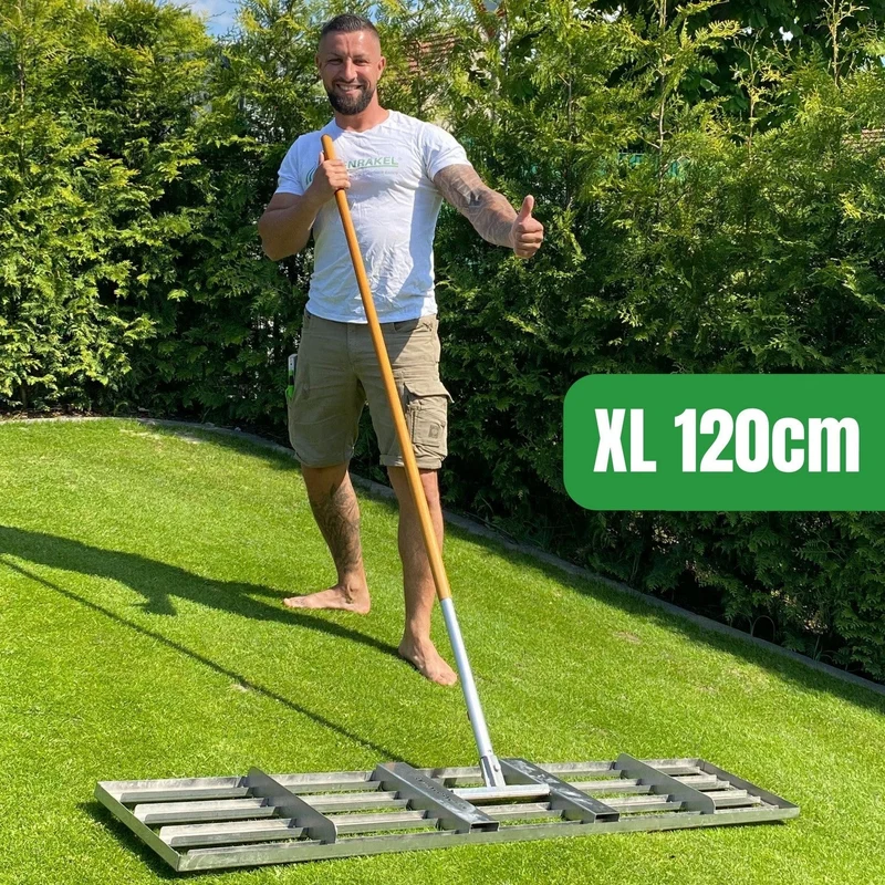 RISISANI Premium Rasenrakel XL-120 in Edelstahl