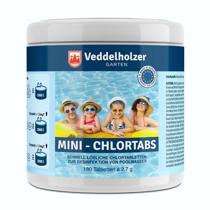 Chlor Mini Tabs 180 Stück – Chlortabletten für kleine Pools