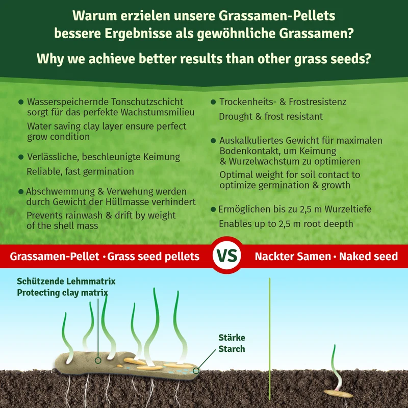 Rasenpellets dürreresistent – Rasen für trockene Böden