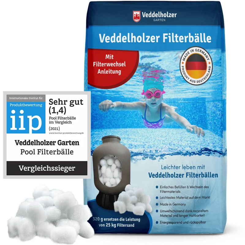 Poolfilterbälle 320g – ersetzen 25kg Filtersand