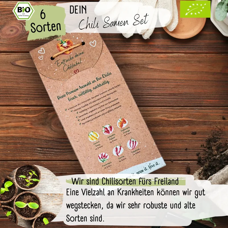 Dein 6 Bio Chili Samen Set