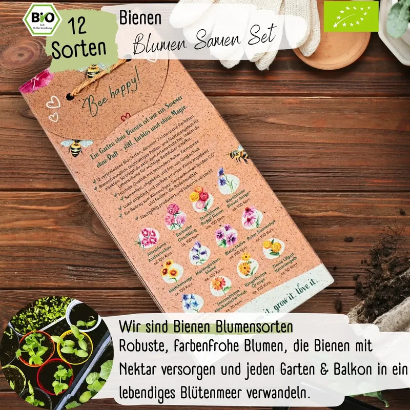 Dein 12 Bio Bienen Blumensamen Set