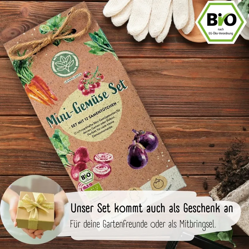 Dein 12 Bio Balkon & Hochbeet Gemüsesamen Set