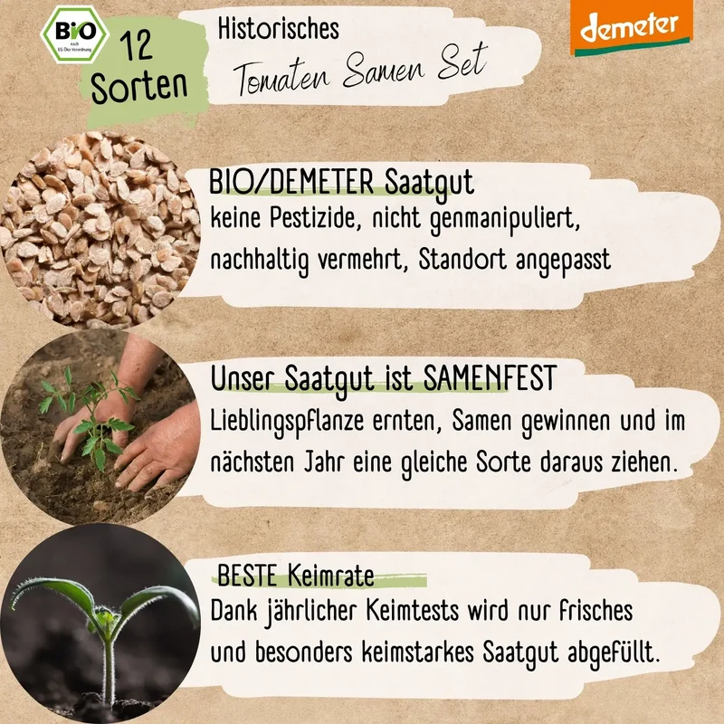 Dein 12 Demeter Historisches Tomaten Samen Set