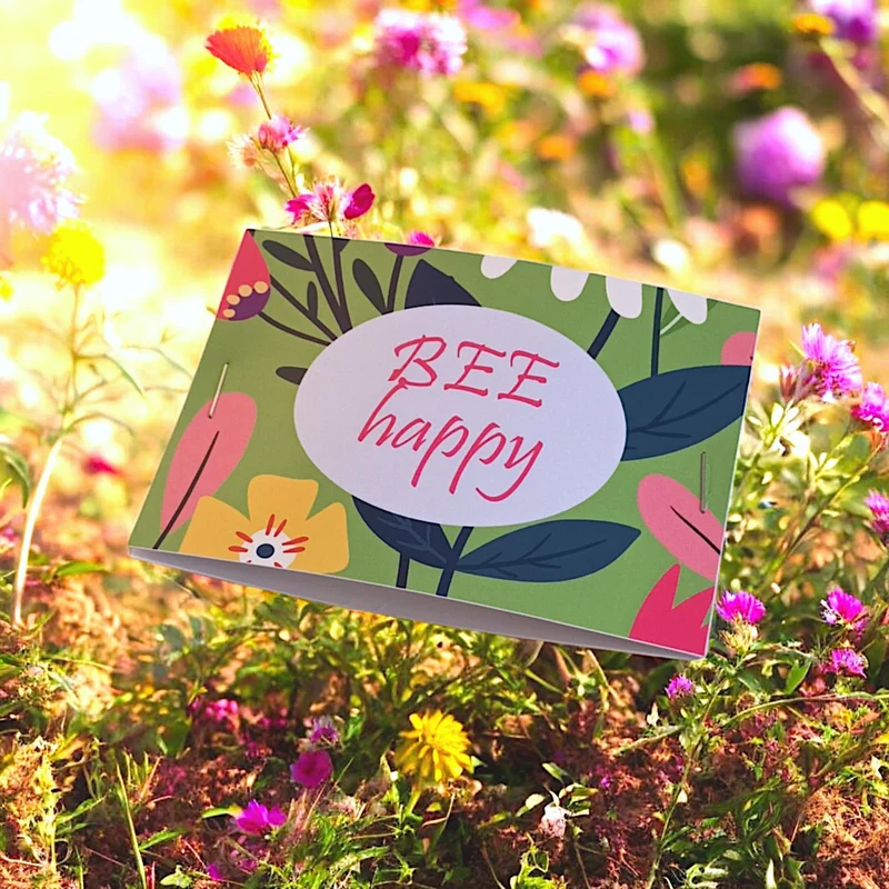 10x Kleiner Blumengruß "BEE happy"