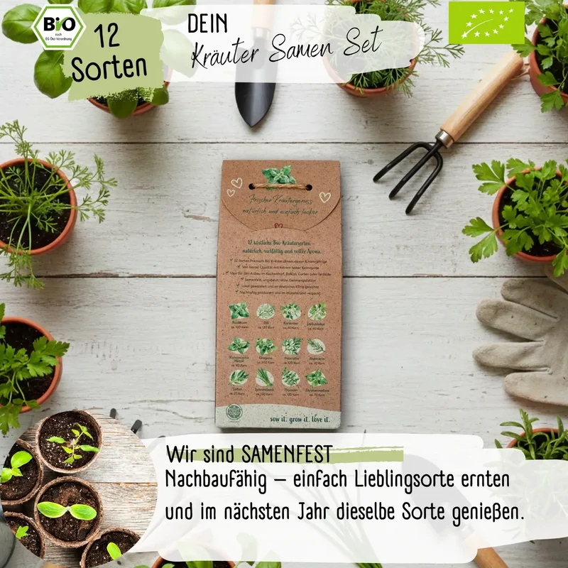 Dein 12 Bio Kräutersamen Set