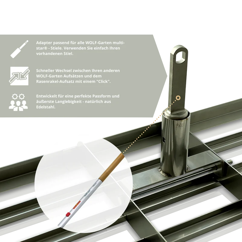 WOLF Garten - Adapter passend für Levelrake "LEVEL MASTER PROFESSIONAL"