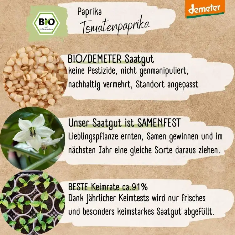 Demeter Tomatenpaprika Samen