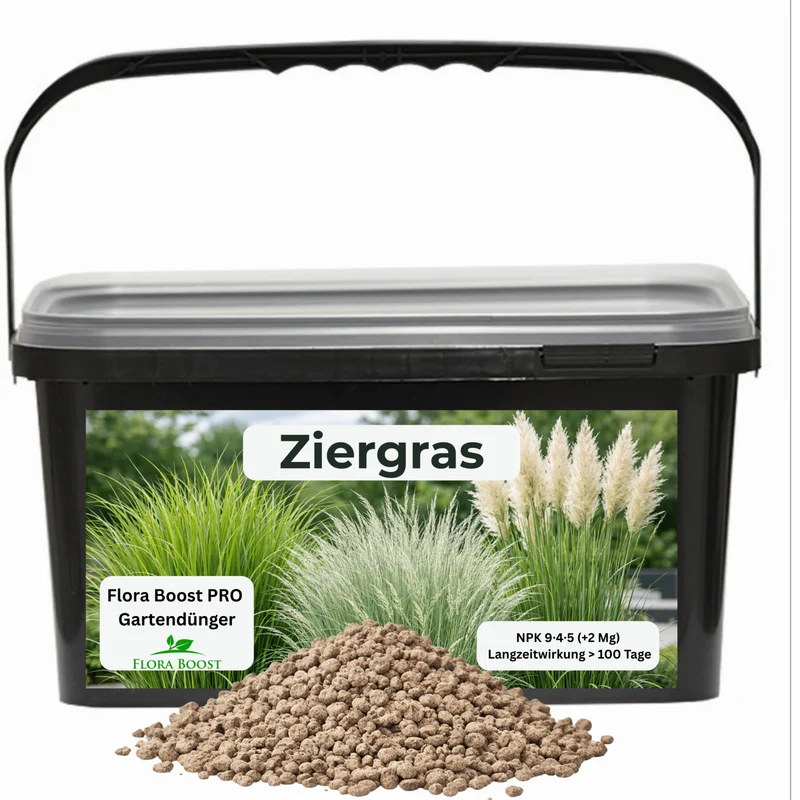 Ziergras Dünger Flora Boost PRO | Hochwertiger Gartendünger NPK 9-4-5 (+2 Mg) für üppiges Wachstum