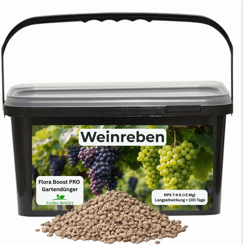 Weinreben Dünger Flora Boost PRO | NPK 7-4-6 (+2 Mg) für optimale Pflanzenpflege