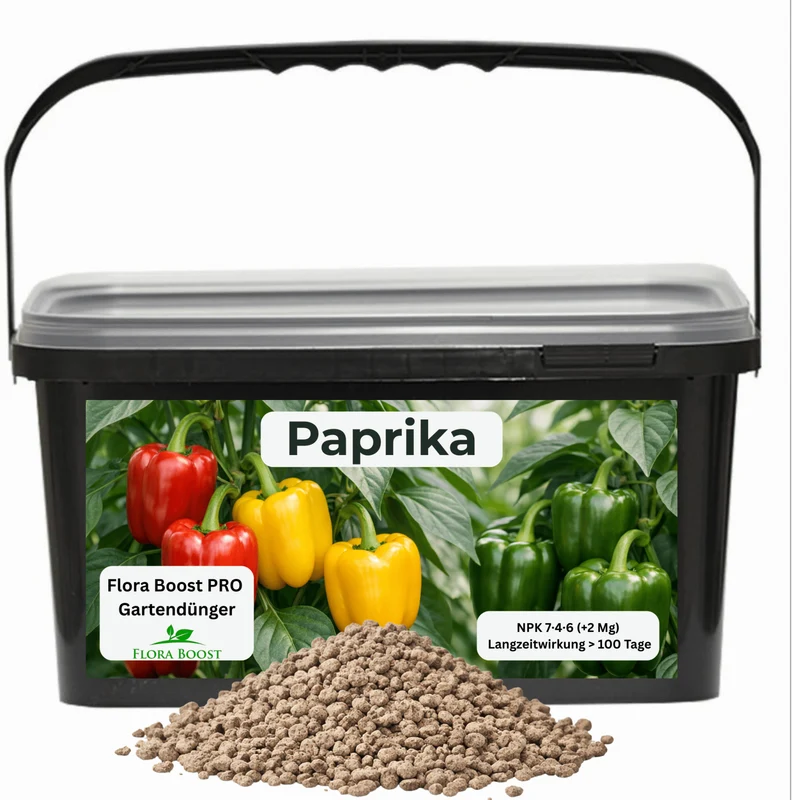 Paprika Dünger NPK 7-4-6 | Flora Boost PRO für optimales Pflanzenwachstum (+2 Mg)