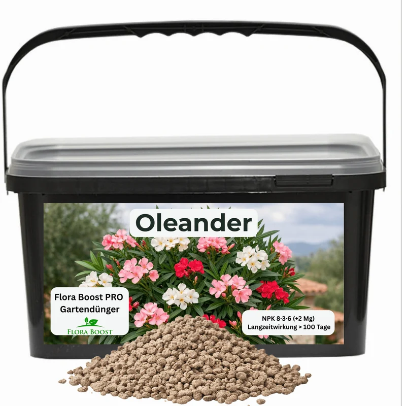 Oleander Dünger Flora Boost PRO | NPK 8-3-6 (+2 Mg) für gesunde Pflanzen