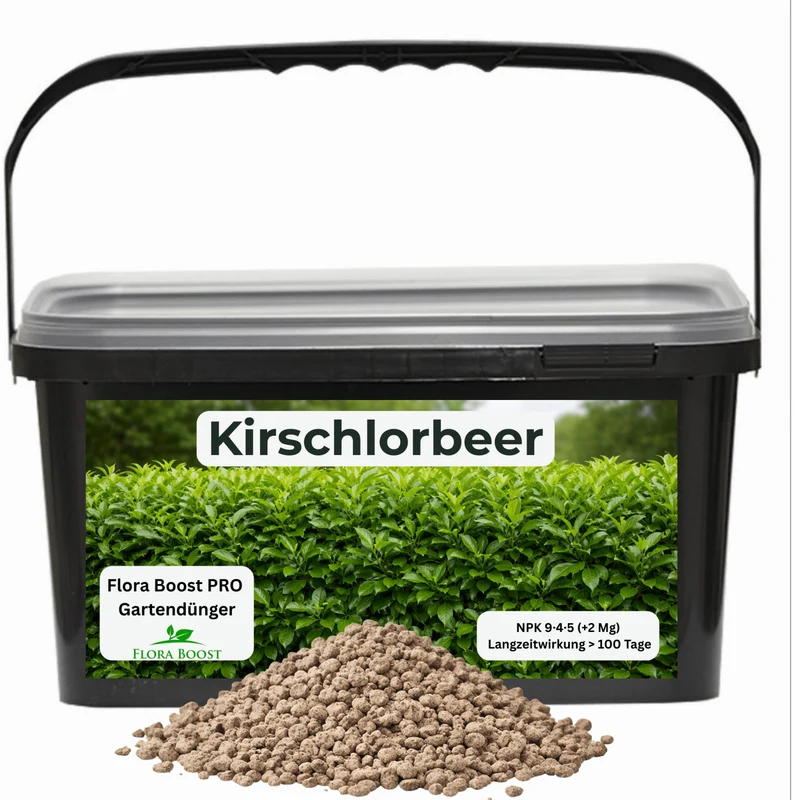 Kirschlorbeer Dünger mit Langzeitwirkung - Flora Boost PRO NPK 9-4-5 für gesunde Pflanzen