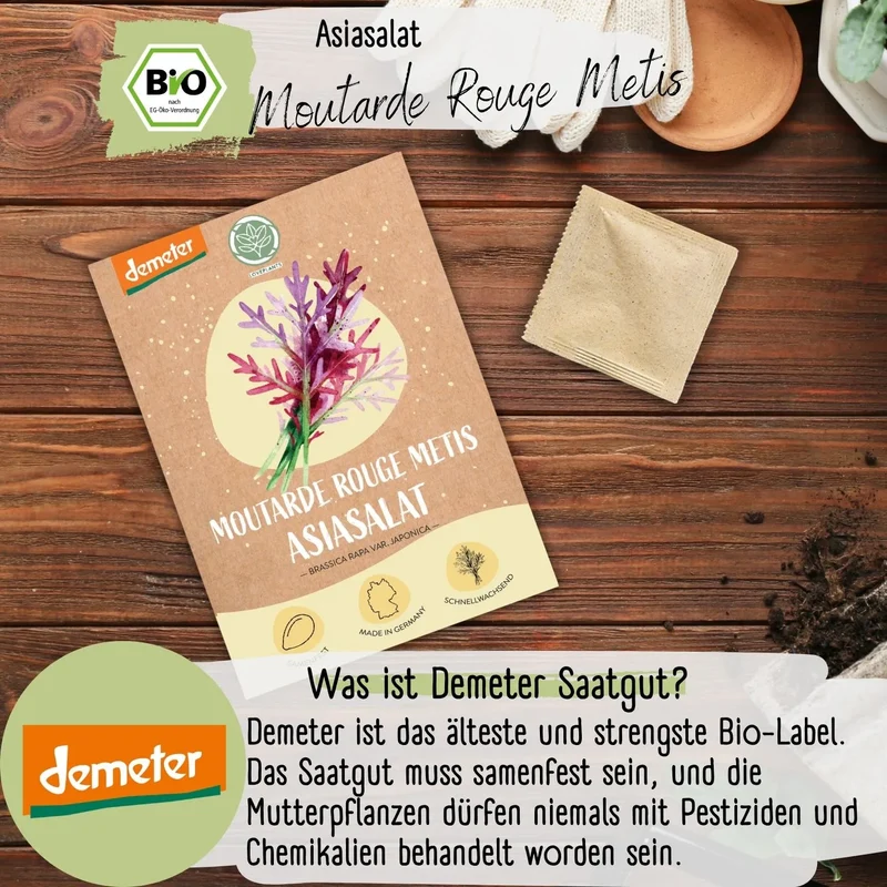 Demeter Asiasalat Purple Mizuna Samen