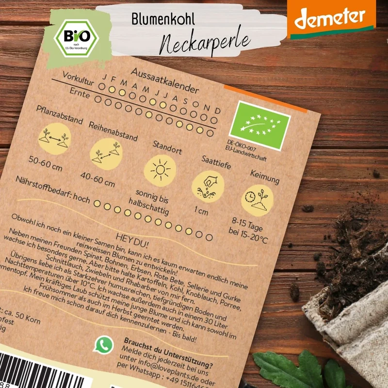 Demeter Blumenkohl Neckarperle Samen