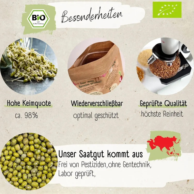 Bio Mungbohnesprossen Samen 200g