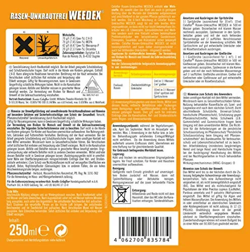 Celaflor 3579 Rasen-Unkrautfrei Weedex, Hochwirksamer Unkrautvernichter zur Bekämpfung von schwer bekämpfbaren Unkräutern im Rasen, Konzentrat, 400 ml Flasche