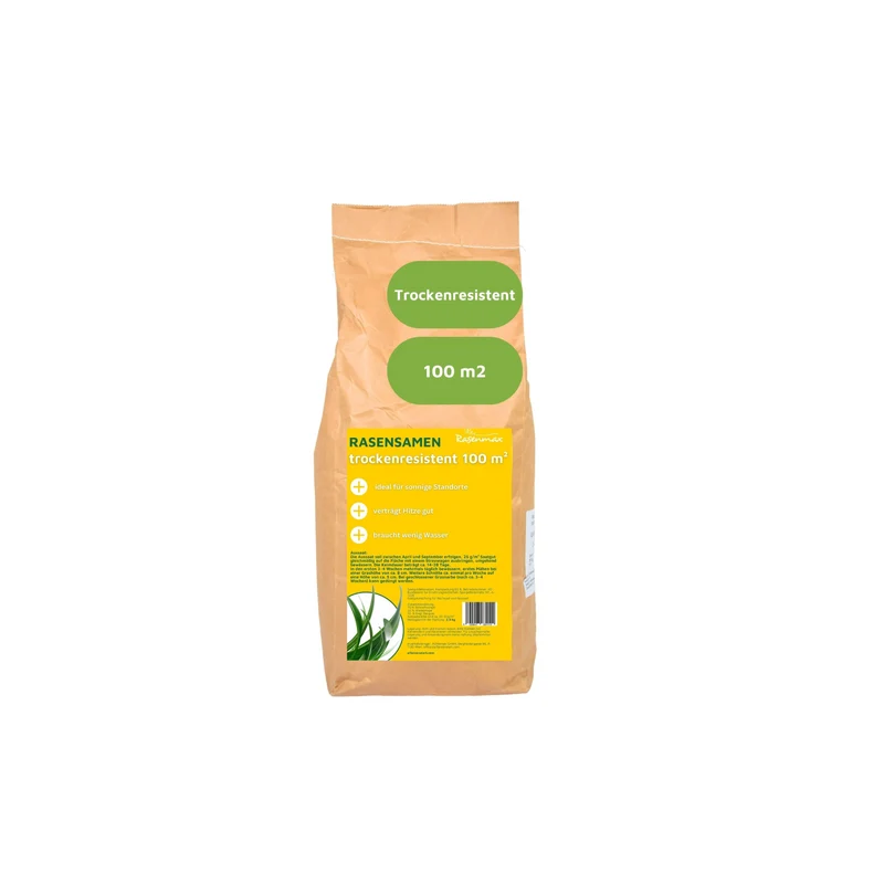 Rasenmax Rasensamen trockenresistent - Grassamen für trockene Standorte, 2,5 kg, 100 m2