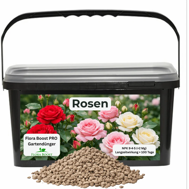 Rosen Dünger Langzeitwirkung | Flora Boost PRO NPK 9-4-5 für blühende Rosen
