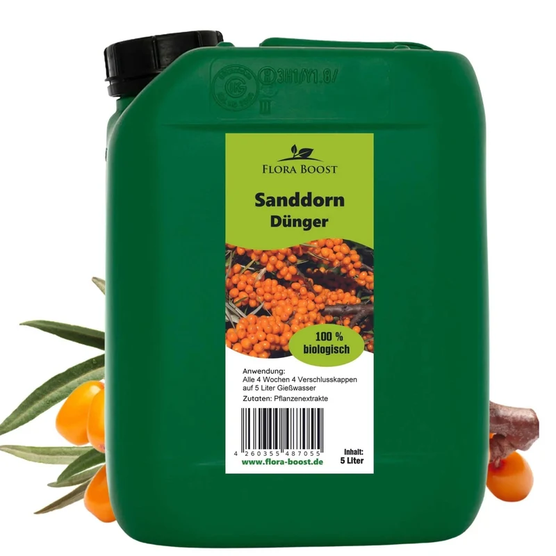 Sanddorn Dünger kaufen - Hochwertiger Sanddorn Pflanzen Dünger von Flora Boost