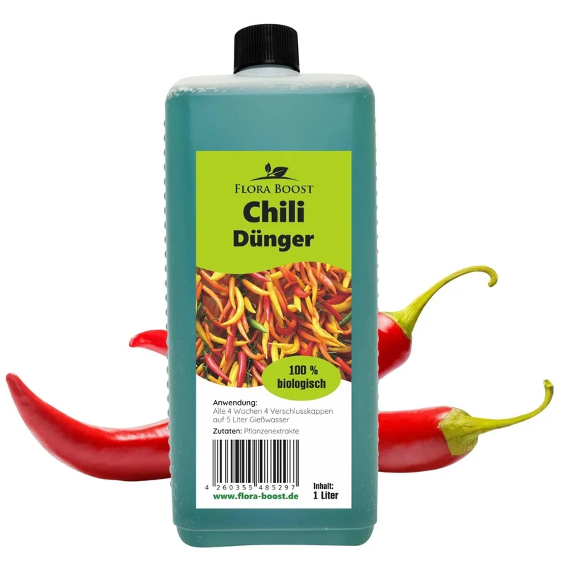 Chili Pflanzen Dünger Flüssigdünger von Flora Boost für gesunde Chili Pflanzen - Optimaler Chili Dünger Flüssigdünger